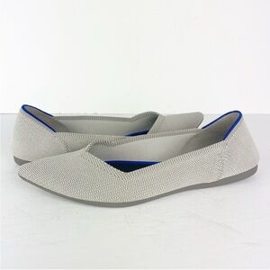 Rothy’s The Point Gray Flaxseed Birdseye Slip On Flats Loafers Shoes Retired EUC